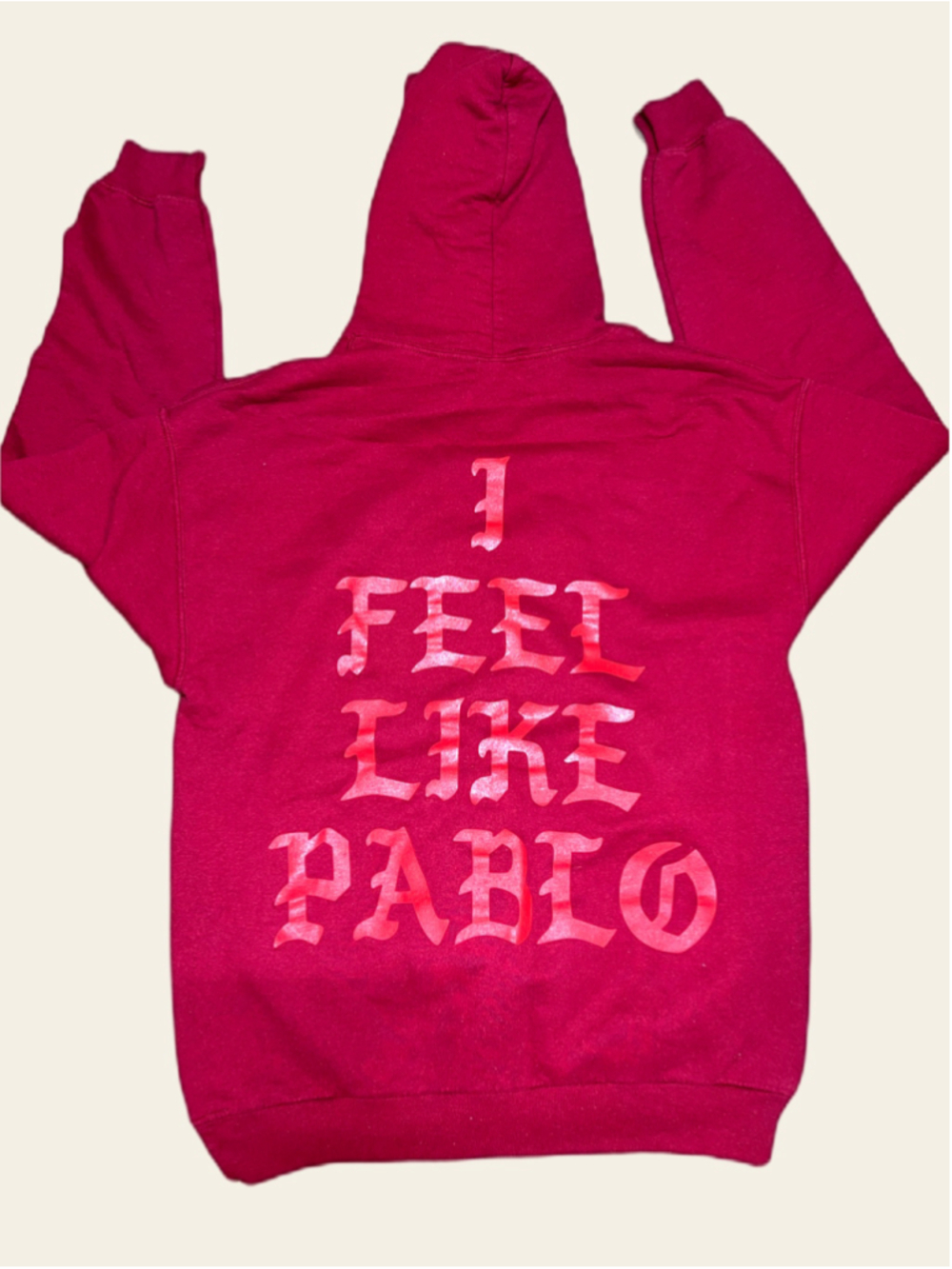 Men's Gildan I Feel Like Pablo Hoodie Red Size M